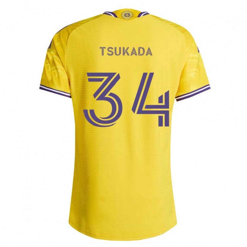 Danxen Kinder Yutaro Tsukada #34 Gelb Violett Auswärtstrikot Trikot 2026/27 T-Shirt Schweiz