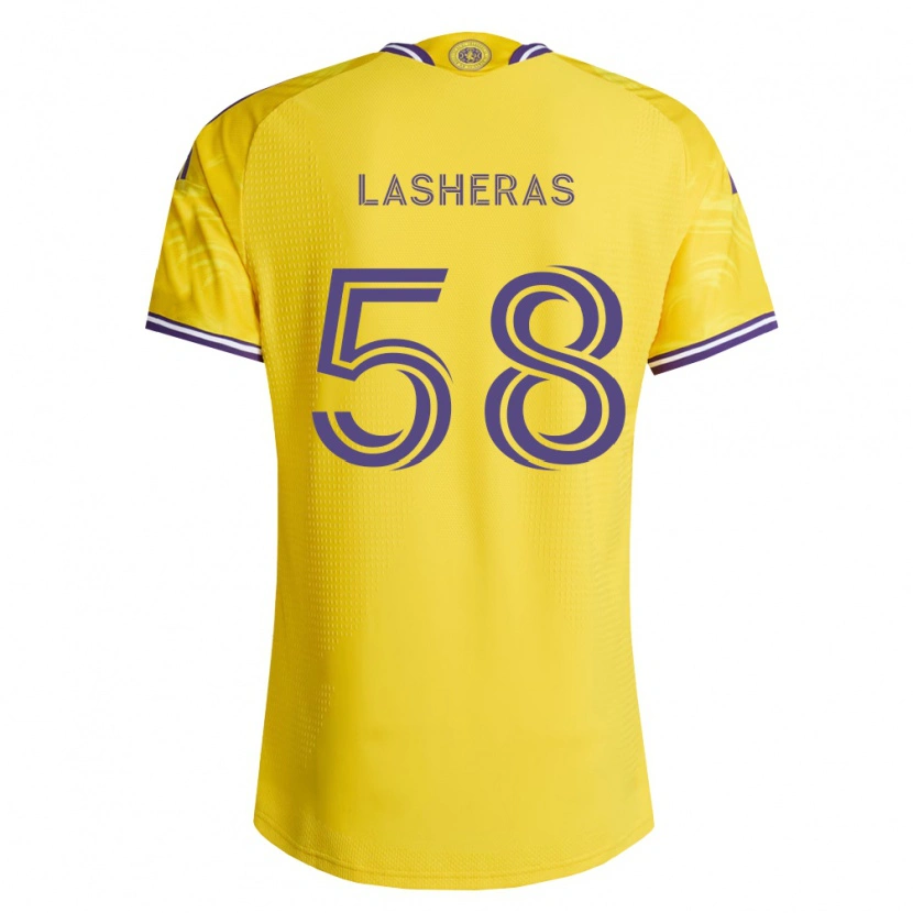 Danxen Kinder Nicolas Lasheras #58 Gelb Violett Auswärtstrikot Trikot 2026/27 T-Shirt Schweiz