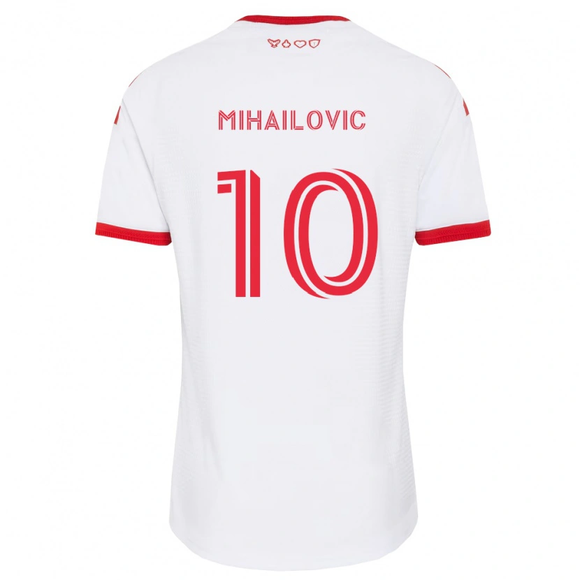 Danxen Kinder Djordje Mihailovic #10 Weiß Rot Schwarz Auswärtstrikot Trikot 2026/27 T-Shirt Schweiz