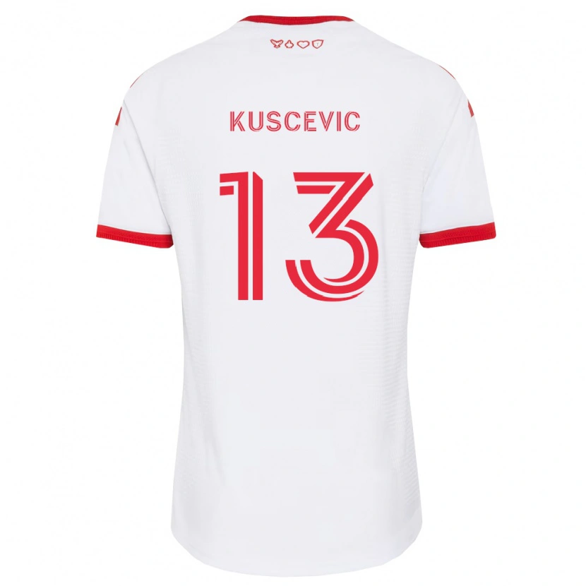 Danxen Kinder Benjamín Kuscevic #13 Weiß Rot Schwarz Auswärtstrikot Trikot 2026/27 T-Shirt Schweiz