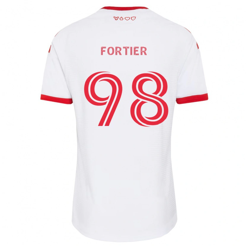 Danxen Kinder Kristjan Fortier #98 Weiß Rot Schwarz Auswärtstrikot Trikot 2026/27 T-Shirt Schweiz