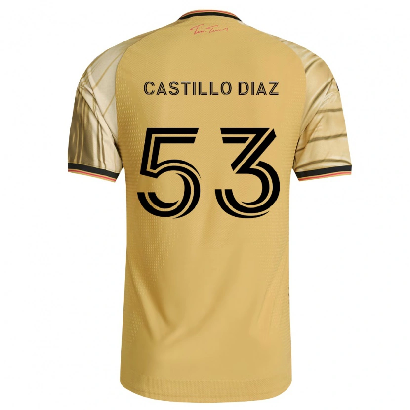 Danxen Kinder Jesus Castillo Diaz #53 Braun Gelb Schwarz Auswärtstrikot Trikot 2026/27 T-Shirt Schweiz