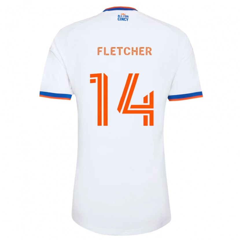 Danxen Kinder Kristian Fletcher #14 Weiß Marineblau Orange Auswärtstrikot Trikot 2026/27 T-Shirt Schweiz