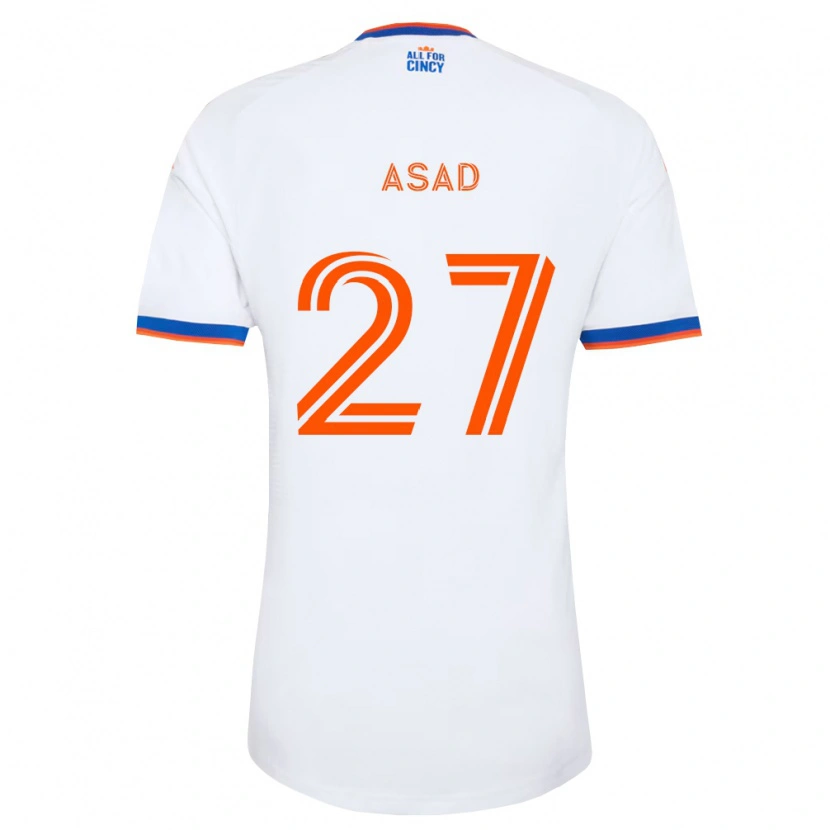 Danxen Kinder Yamil Asad #27 Weiß Marineblau Orange Auswärtstrikot Trikot 2026/27 T-Shirt Schweiz