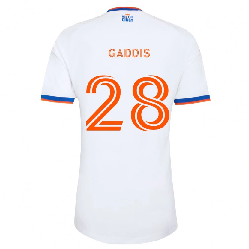 Danxen Kinder Raymon Gaddis #28 Weiß Marineblau Orange Auswärtstrikot Trikot 2026/27 T-Shirt Schweiz
