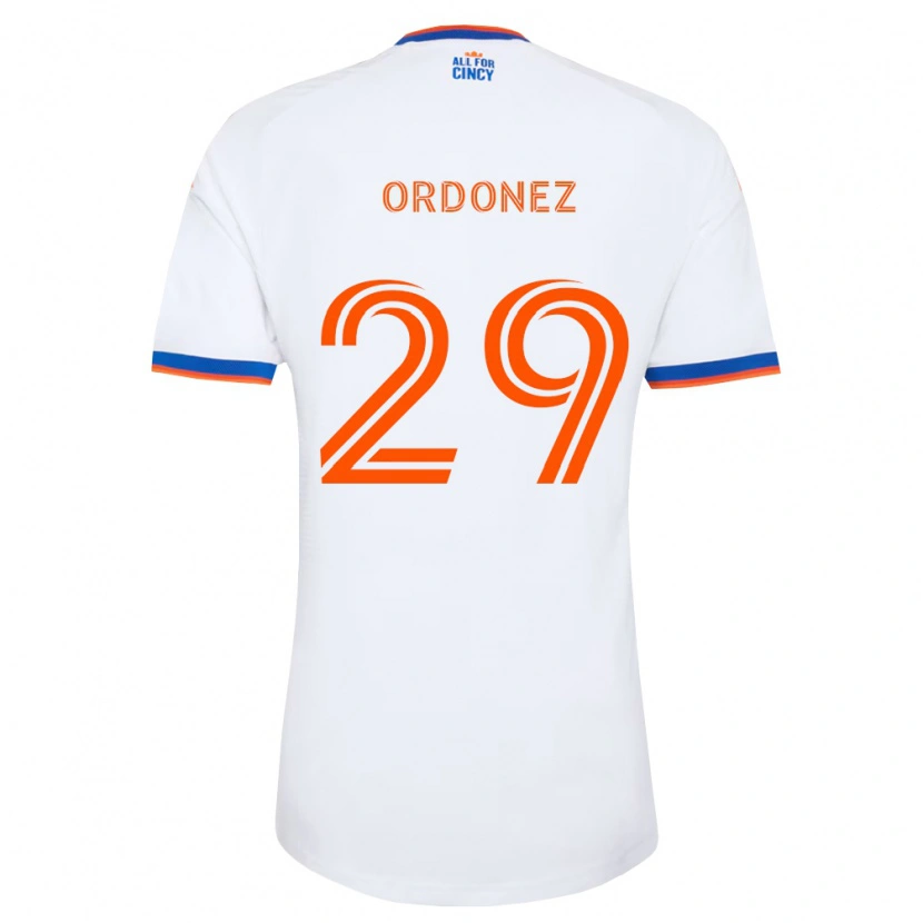 Danxen Kinder Arquímides Ordóñez #29 Weiß Marineblau Orange Auswärtstrikot Trikot 2026/27 T-Shirt Schweiz