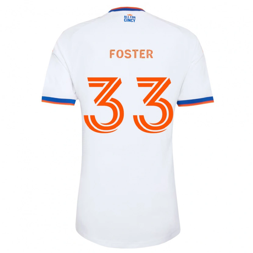 Danxen Kinder Isaiah Foster #33 Weiß Marineblau Orange Auswärtstrikot Trikot 2026/27 T-Shirt Schweiz
