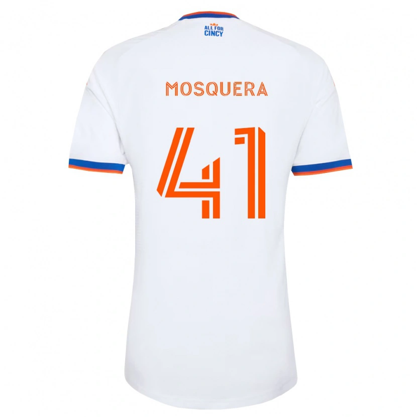 Danxen Kinder Deiver Mosquera #41 Weiß Marineblau Orange Auswärtstrikot Trikot 2026/27 T-Shirt Schweiz