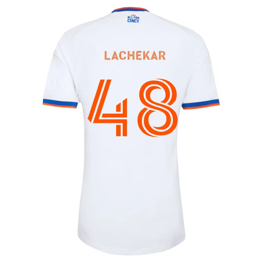 Danxen Kinder Sami Lachekar #48 Weiß Marineblau Orange Auswärtstrikot Trikot 2026/27 T-Shirt Schweiz