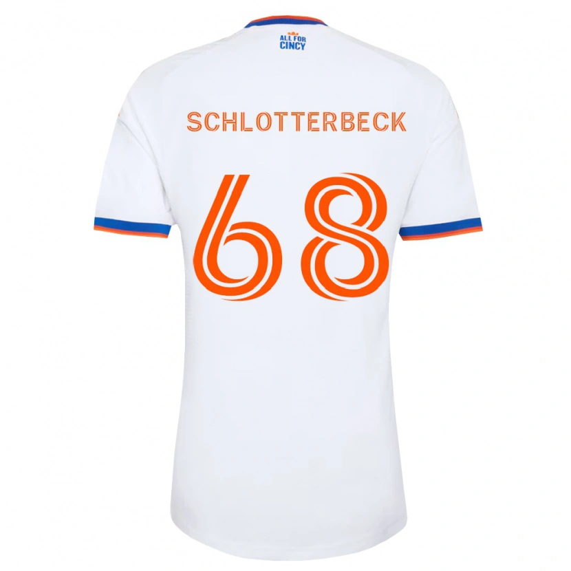 Danxen Kinder Ryan Schlotterbeck #68 Weiß Marineblau Orange Auswärtstrikot Trikot 2026/27 T-Shirt Schweiz