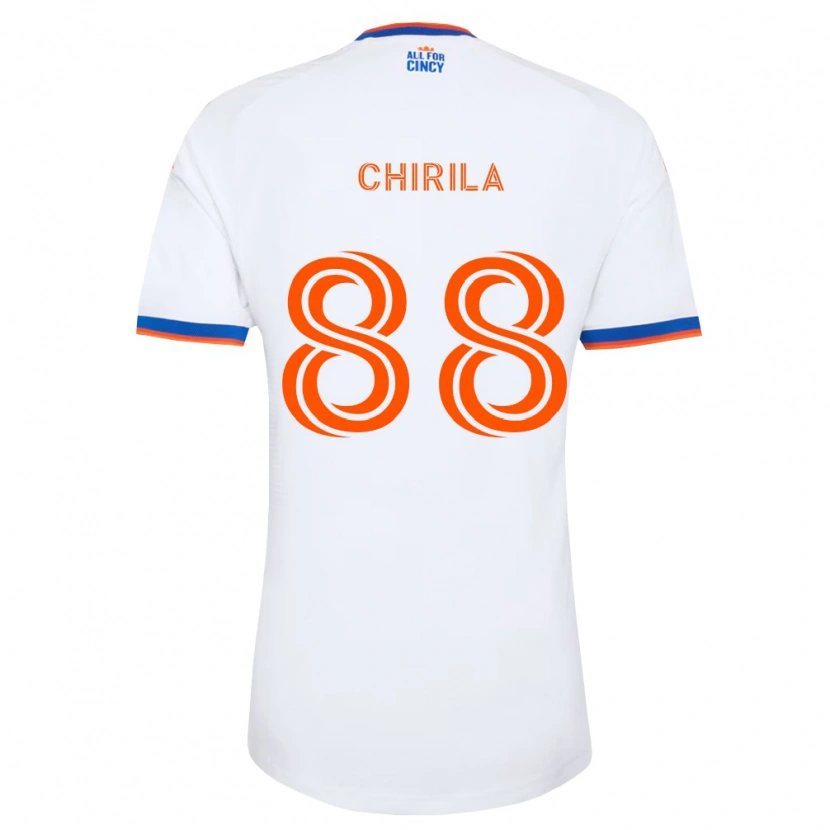 Danxen Kinder Andrei Chirilă #88 Weiß Marineblau Orange Auswärtstrikot Trikot 2026/27 T-Shirt Schweiz