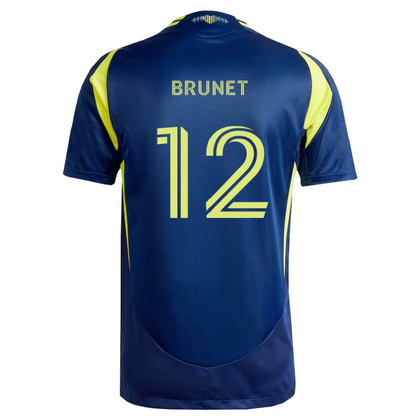 Danxen Kinder Charles-Emile Brunet #12 Gelb Marineblau Auswärtstrikot Trikot 2026/27 T-Shirt Schweiz