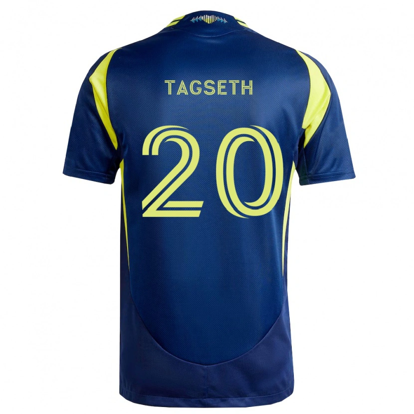 Danxen Kinder Edvard Tagseth #20 Gelb Marineblau Auswärtstrikot Trikot 2026/27 T-Shirt Schweiz