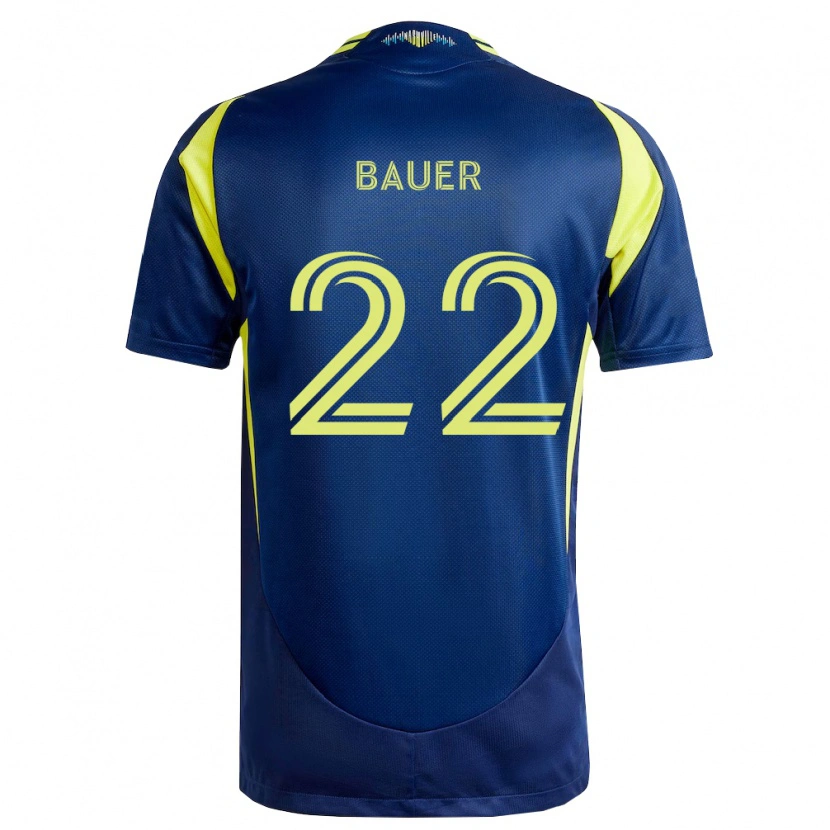 Danxen Kinder Josh Bauer #22 Gelb Marineblau Auswärtstrikot Trikot 2026/27 T-Shirt Schweiz