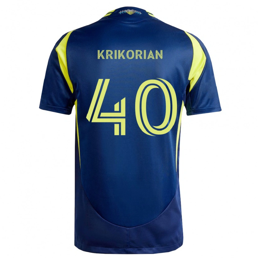 Danxen Kinder Andre Krikorian #40 Gelb Marineblau Auswärtstrikot Trikot 2026/27 T-Shirt Schweiz