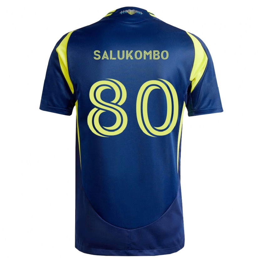 Danxen Kinder David Salukombo #80 Gelb Marineblau Auswärtstrikot Trikot 2026/27 T-Shirt Schweiz