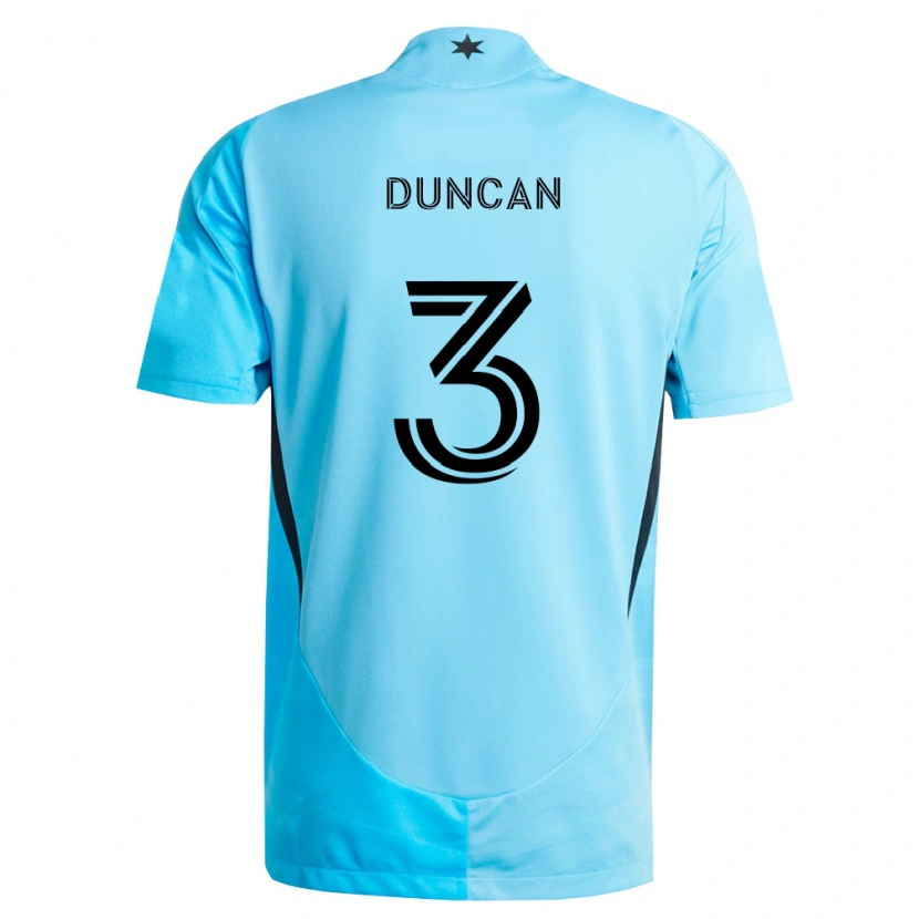 Danxen Kinder Kyle Duncan #3 Hellblau Schwarz Auswärtstrikot Trikot 2026/27 T-Shirt Schweiz