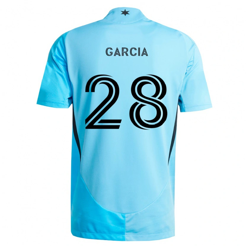 Danxen Kinder Mender García #28 Hellblau Schwarz Auswärtstrikot Trikot 2026/27 T-Shirt Schweiz