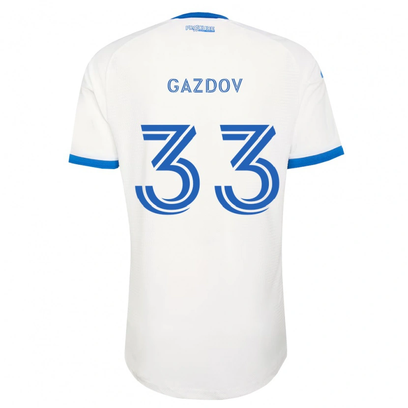 Danxen Kinder Emil Gazdov #33 Himmelblau Weiß Auswärtstrikot Trikot 2026/27 T-Shirt Schweiz