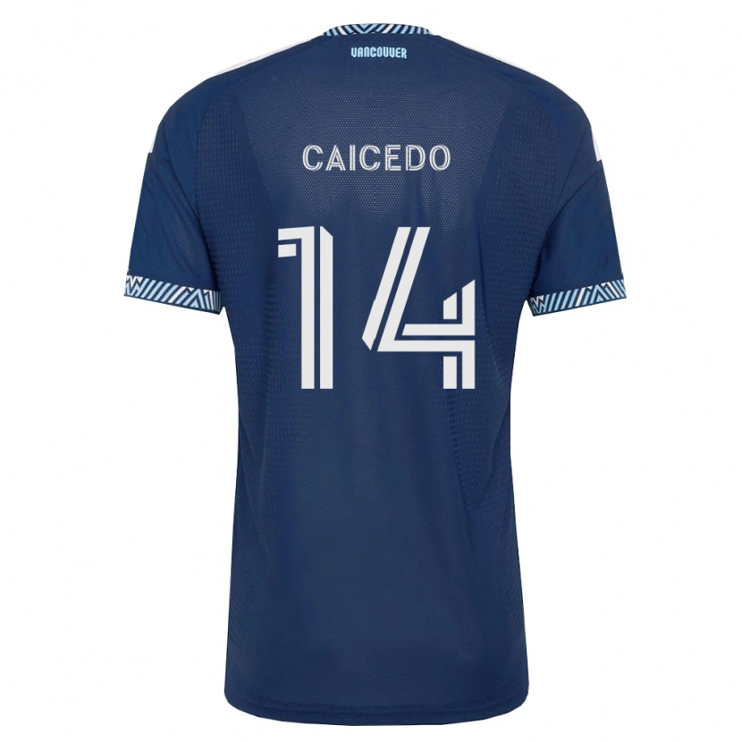 Danxen Kinder Bruno Caicedo #14 Tiefblau Weiß Auswärtstrikot Trikot 2026/27 T-Shirt Schweiz