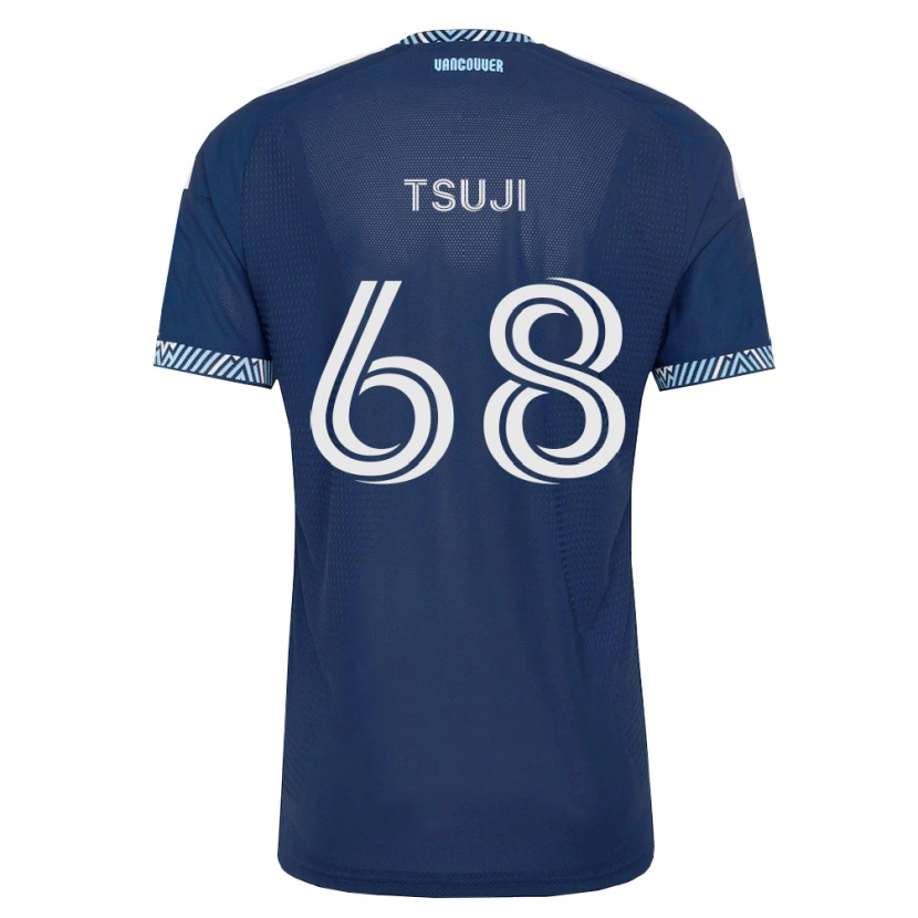 Danxen Kinder Yuma Tsuji #68 Tiefblau Weiß Auswärtstrikot Trikot 2026/27 T-Shirt Schweiz
