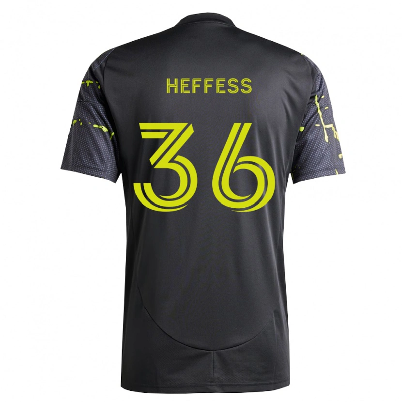 Danxen Kinder Isaac Heffess #36 Fluoreszierendes Gelb Schwarz Auswärtstrikot Trikot 2026/27 T-Shirt Schweiz