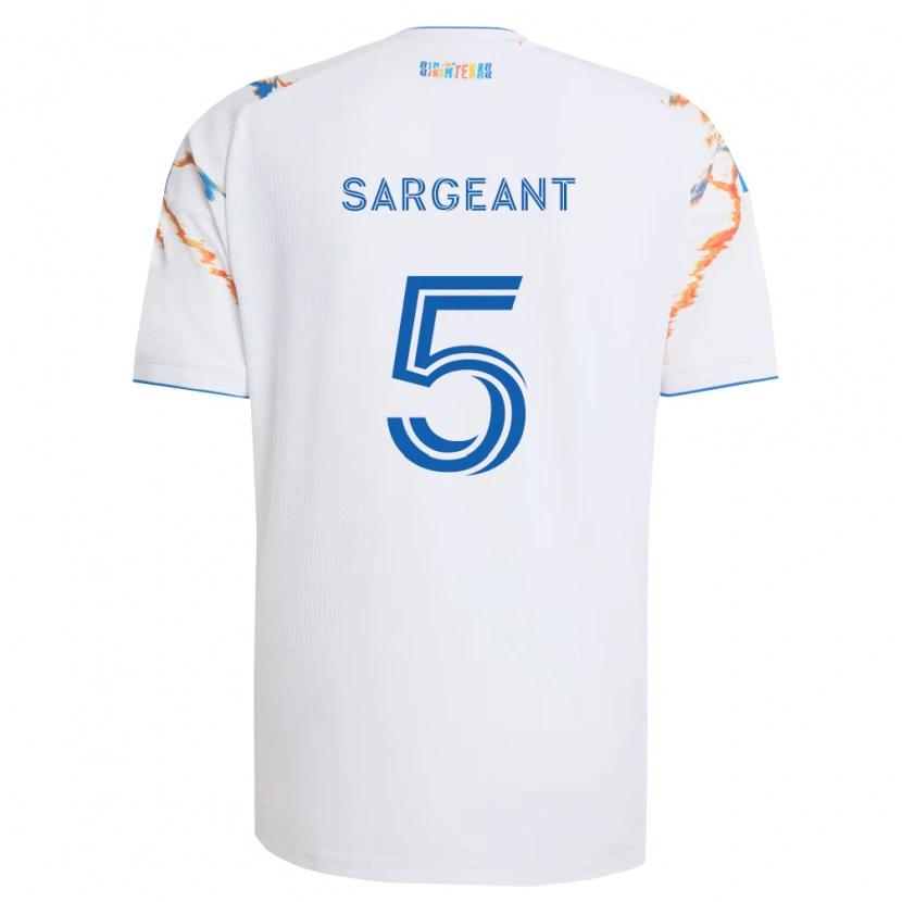 Danxen Kinder Kieran Sargeant #5 Weiß Orange Blau Auswärtstrikot Trikot 2026/27 T-Shirt Schweiz