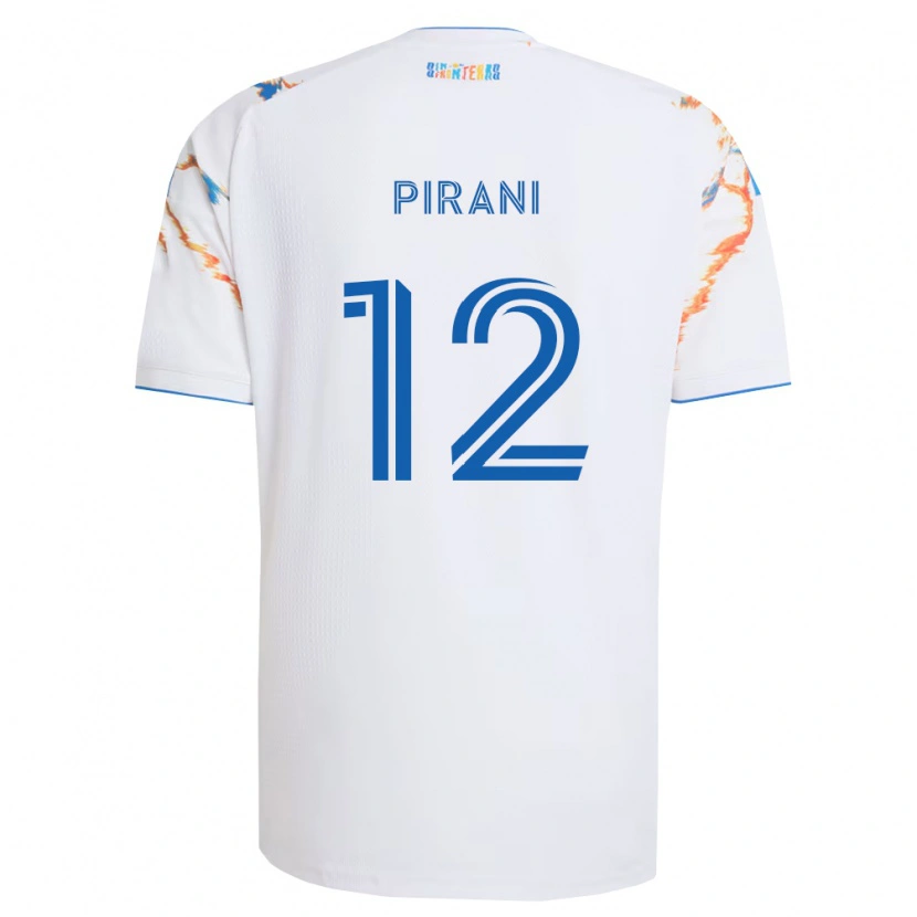 Danxen Kinder Gabriel Pirani #12 Weiß Orange Blau Auswärtstrikot Trikot 2026/27 T-Shirt Schweiz