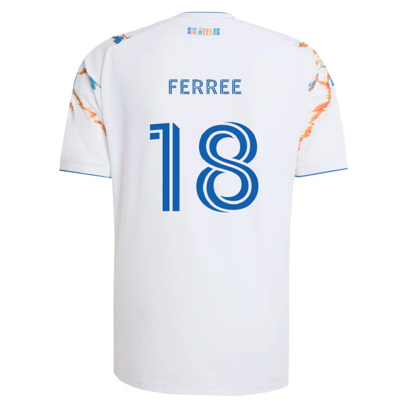 Danxen Kinder Duran Ferree #18 Weiß Orange Blau Auswärtstrikot Trikot 2026/27 T-Shirt Schweiz