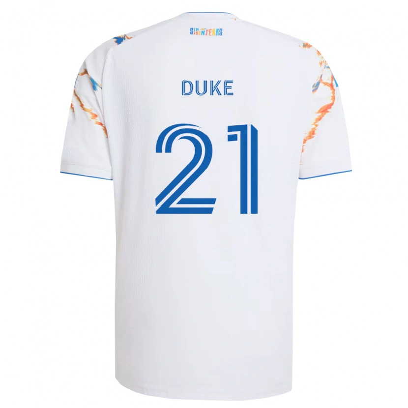 Danxen Kinder Bryce Duke #21 Weiß Orange Blau Auswärtstrikot Trikot 2026/27 T-Shirt Schweiz