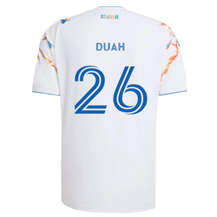 Danxen Kinder Manu Duah #26 Weiß Orange Blau Auswärtstrikot Trikot 2026/27 T-Shirt Schweiz