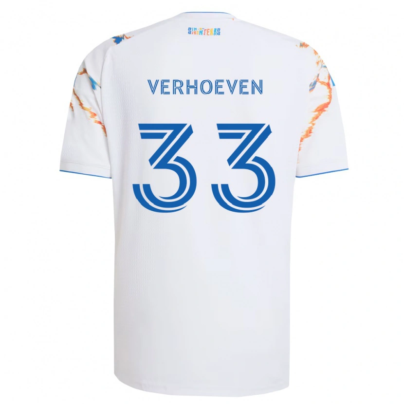 Danxen Kinder Oscar Verhoeven #33 Weiß Orange Blau Auswärtstrikot Trikot 2026/27 T-Shirt Schweiz