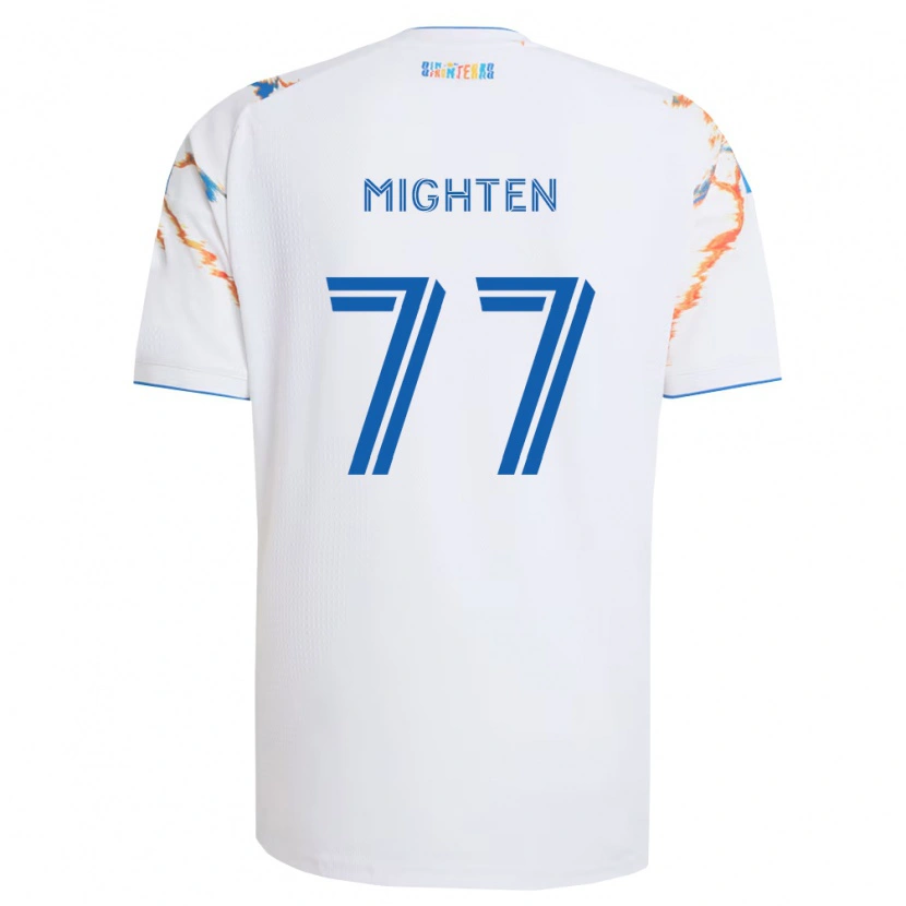 Danxen Kinder Alex Mighten #77 Weiß Orange Blau Auswärtstrikot Trikot 2026/27 T-Shirt Schweiz