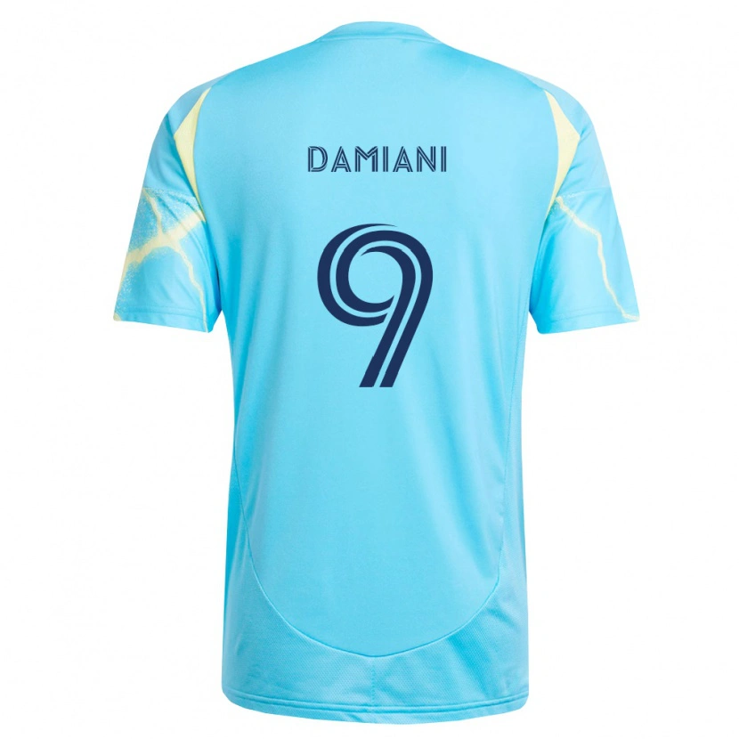 Danxen Kinder Bruno Damiani #9 Hellblau Schwarz Hellgelb Auswärtstrikot Trikot 2026/27 T-Shirt Schweiz