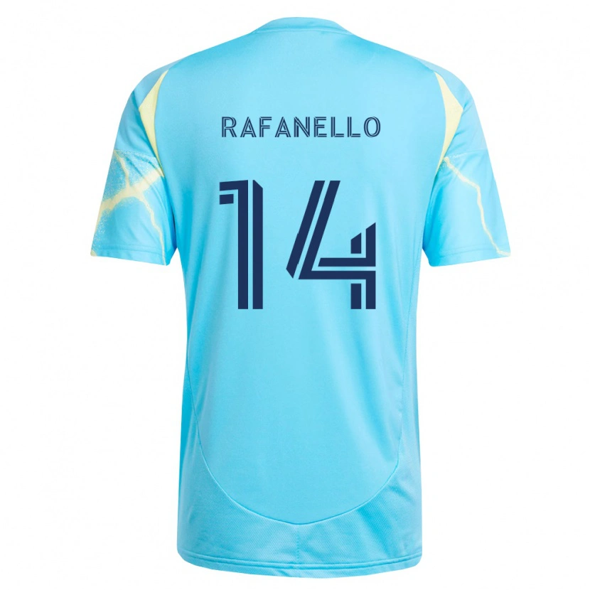 Danxen Kinder Jeremy Rafanello #14 Hellblau Schwarz Hellgelb Auswärtstrikot Trikot 2026/27 T-Shirt Schweiz