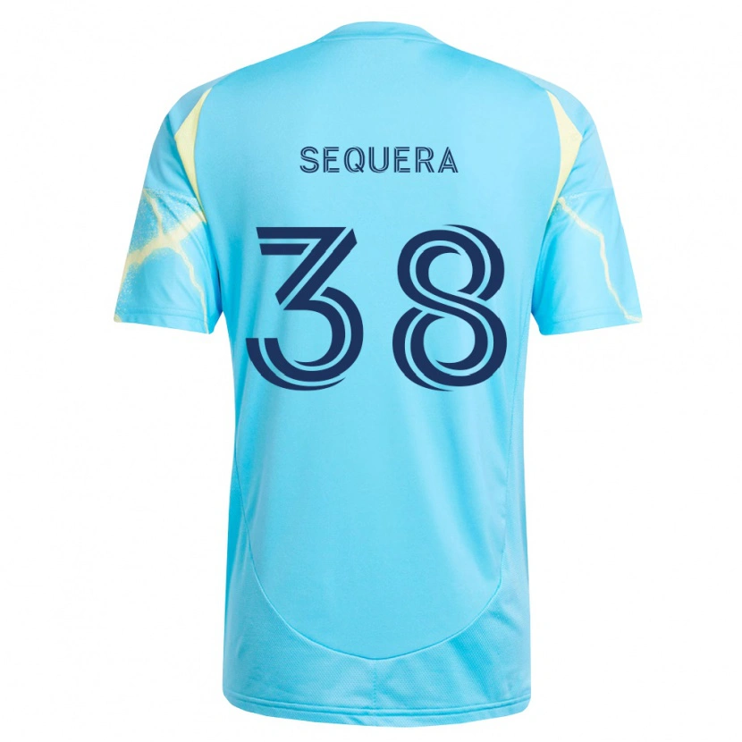 Danxen Kinder Giovanny Sequera #38 Hellblau Schwarz Hellgelb Auswärtstrikot Trikot 2026/27 T-Shirt Schweiz