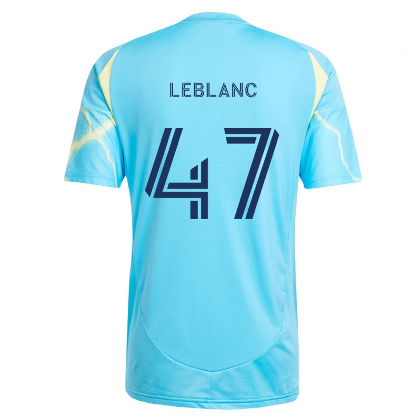 Danxen Kinder Kellan Leblanc #47 Hellblau Schwarz Hellgelb Auswärtstrikot Trikot 2026/27 T-Shirt Schweiz