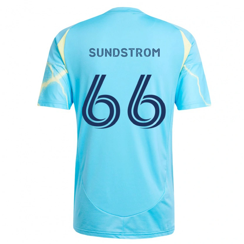 Danxen Kinder Finn Sundstrom #66 Hellblau Schwarz Hellgelb Auswärtstrikot Trikot 2026/27 T-Shirt Schweiz