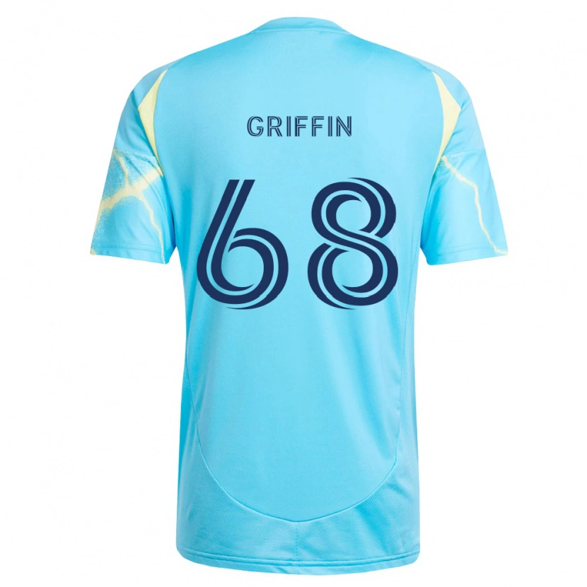 Danxen Kinder Jordan Griffin #68 Hellblau Schwarz Hellgelb Auswärtstrikot Trikot 2026/27 T-Shirt Schweiz