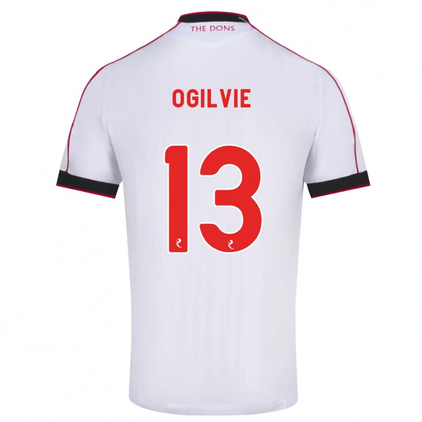 Danxen Kinder Francesca Ogilvie #13 Schwarz Rot Weiß Auswärtstrikot Trikot 2026/27 T-Shirt Schweiz