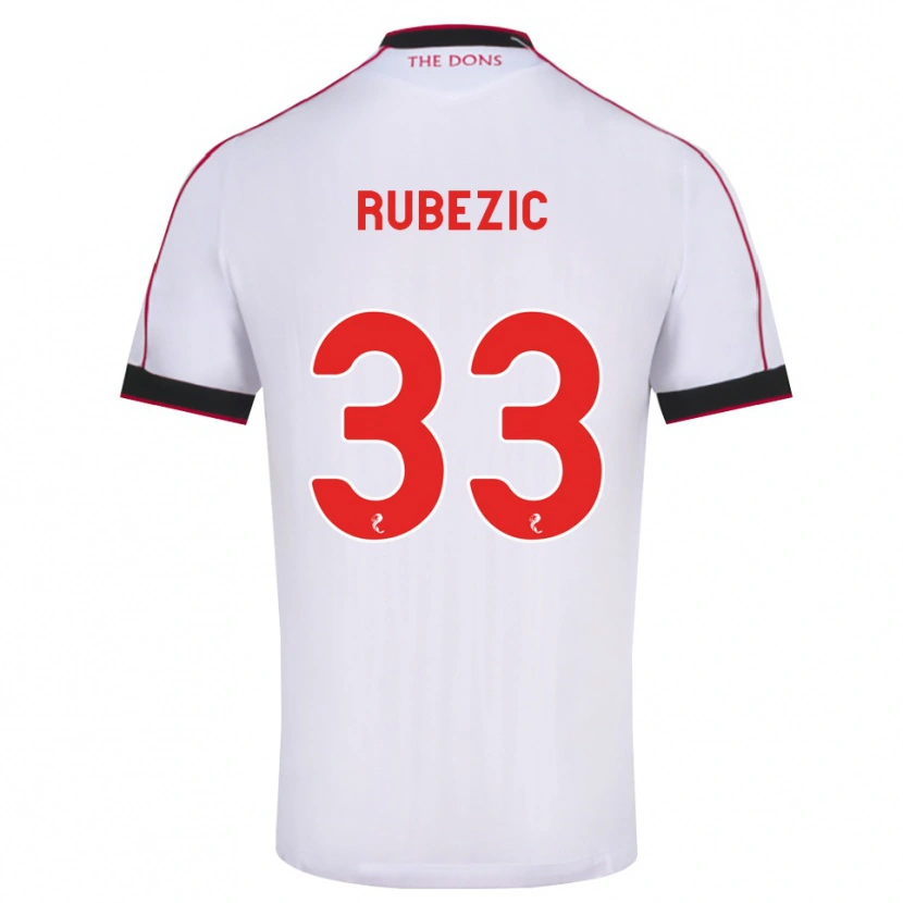 Danxen Kinder Slobodan Rubezic #33 Schwarz Rot Weiß Auswärtstrikot Trikot 2026/27 T-Shirt Schweiz