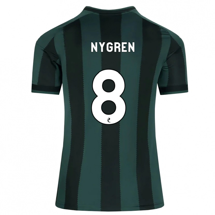 Danxen Kinder Benjamin Nygren #8 Dunkles Schiefergrau Schwarz Auswärtstrikot Trikot 2026/27 T-Shirt Schweiz