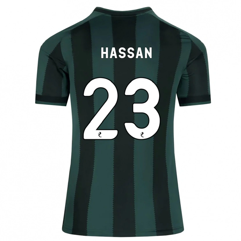 Danxen Kinder Haissem Hassan #23 Dunkles Schiefergrau Schwarz Auswärtstrikot Trikot 2026/27 T-Shirt Schweiz