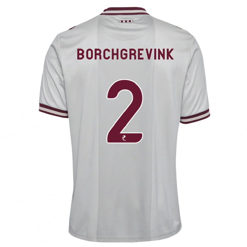 Danxen Kinder Christian Borchgrevink #2 Weiß Burgunder Auswärtstrikot Trikot 2026/27 T-Shirt Schweiz