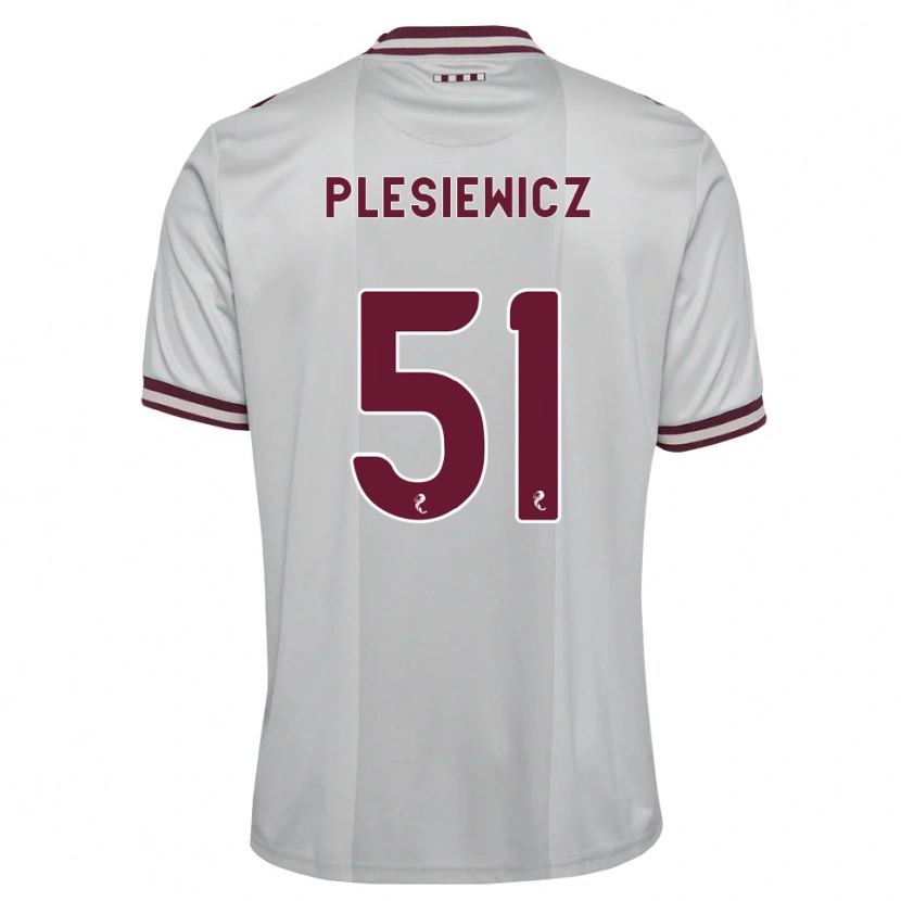 Danxen Kinder Szymon Plesiewicz #51 Weiß Burgunder Auswärtstrikot Trikot 2026/27 T-Shirt Schweiz