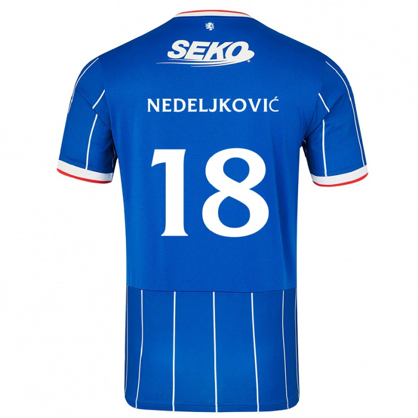 Danxen Kinder Kosta Nedeljkovic #18 Rot Blau Weiß Heimtrikot Trikot 2026/27 T-Shirt Schweiz