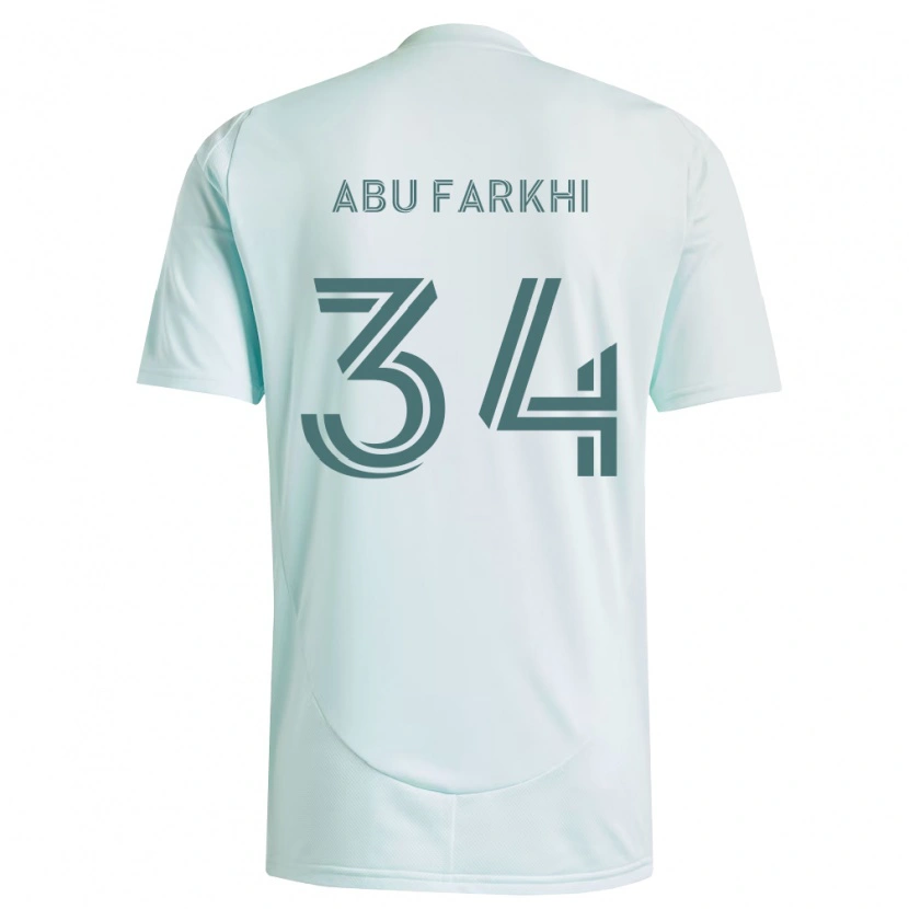 Danxen Kinder Sayed Abu Farkhi #34 Weiß Hellgrün Auswärtstrikot Trikot 2026/27 T-Shirt Schweiz