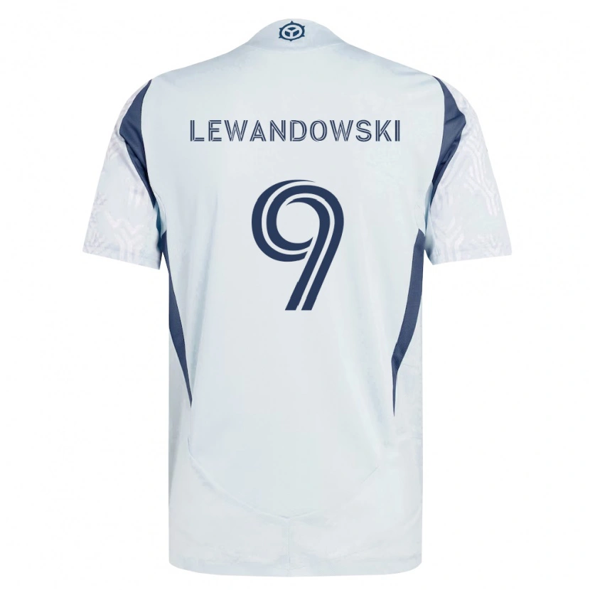 Danxen Herren Robert Lewandowski #9 Blau Grau Weiß Auswärtstrikot Trikot 2026/27 T-Shirt Schweiz