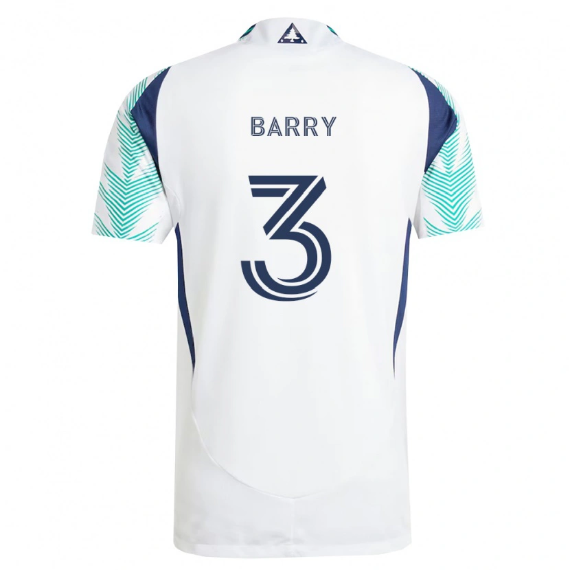 Danxen Herren Hesron Barry #3 Weiß Marineblau Hellgrün Auswärtstrikot Trikot 2026/27 T-Shirt Schweiz