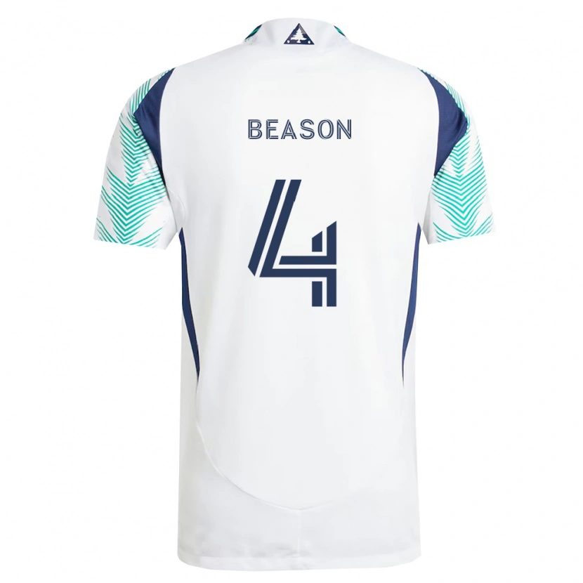 Danxen Herren Tanner Beason #4 Weiß Marineblau Hellgrün Auswärtstrikot Trikot 2026/27 T-Shirt Schweiz